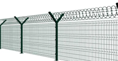 Wholesale European  Green PVC Coated High  Security Airport Fence